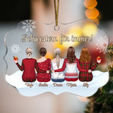 Personalisierbarer Weihnachtsbaumanhänger mit Illustrationen für Familie zu Weihnachten von Love & Faith