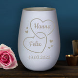Zwei Herzen - Paar-Windlicht