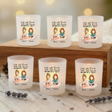 Personalisierter Teelichthalter für Freundinnen mit Clipart und Namen von Love & Faith