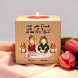 Personalisierter, Weihnachts-Teelichthalter aus Holz für Freundinnen, Schwestern und Kolleginnen