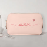 0,75l rosa Kosmetiktasche aus PU Leder mit Name personalisiert von Love & Faith personalisiert