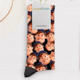 Socken mit eigenen Fotos im Cartoon Stil 39-42 individuell gedruckt von Love & Faith