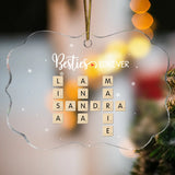 Personalisierter Weihnachtsbaumschmuck mit Namen im Scrabble-Look – Scrabble – Motiv 3