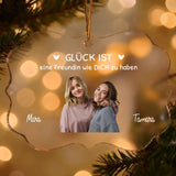 Acrylkreis für Freundinnen mit Aufhänger für Geschenke mit Foto-Upload von Love & Faith