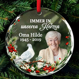 Personalisiertes Acryl Ornament zum Gedenken für die Familie Immer in unseren Herzen