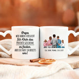 Weiße Tasse mit Herzhenkel und personalisiertem Namen – romantische Geschenkidee von Love & Faith