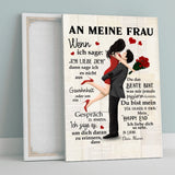 Personalisierte Leinwand mit Paar-Illustration und Liebesspruch – Geschenkidee für Frau von Love & Faith