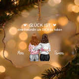 Personalisierter Acryl-Weihnachtsbaumschmuck mit Foto für beste Freunde – Besties für immer – Motiv 3