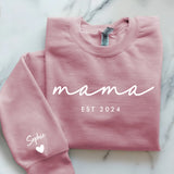 rosa Pullover personalisierbar Mama Slogan mit Kindernamen - gefertigt von Love & Faith