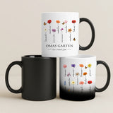 Personalisierte Blumen-Tasse mit Druck für Oma und Mama – Hier wächst Liebe – Motiv 7