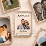 Personalisierter Kühlschrankmagnet für Partner mit Foto-Upload und Spruch von Love & Faith