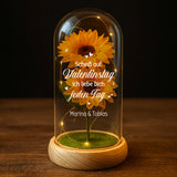 Ewige Sonnenblume in Glaskuppel als Valentinstagsgeschenk von Love & Faith