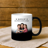 Magische Tasse mit Thermo-Farbwechsel und personalisiertem Namen – witzige Geschenkidee von Love & Faith