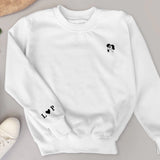 Ich liebe Dich - Personalisierter Premium Sweater mit süßer Illustration und Initialen
