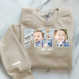weißer Pullover für Papa mit Kindernamen personalisierte Geschenkidee zum Vatertag von Love & Faith