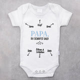 weißer kurzarm Babybody personalisierbar mit Namen - gefertigt con Love & Faith