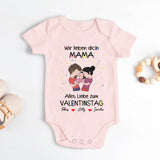rosa kurzarm Babybody personalisierbar mit Namen - gefertigt con Love & Faith