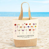 Hier wächst Liebe - Personalisierte Tasche mit Blumen und Namen für Mama und Oma