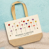 Hier wächst Liebe - Personalisierte Tasche mit Blumen und Namen für Mama und Oma