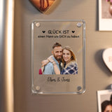 Personalisierter Kühlschrankmagnet für Partner mit Foto-Upload und Spruch von Love & Faith