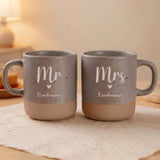 Personalisierte Tasse Steingut grau meliert von Love & Faith