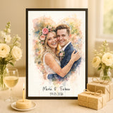 Personalisiertes Poster mit Wasserfarben-Effekt für Paare und zur Hochzeit Zusammen – Motiv 4