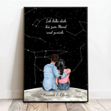 Personalisiertes Poster für Paare Sternenhimmel