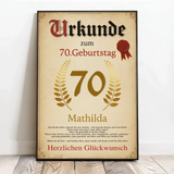 Personalisiertes Poster zum Geburtstag mit Ehrenkranz und Siegel Urkunde – Motiv 2
