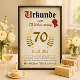Personalisiertes Poster zum Geburtstag mit Ehrenkranz und Siegel Urkunde – Motiv 3