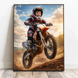 Personalisiertes Poster mit epischer Biker-Szene für Kids Motorrad – Motiv 2