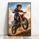Personalisiertes Poster mit epischer Biker-Szene für Kids Motorrad – Motiv 3