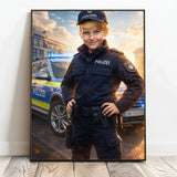Personalisiertes Poster mit epischer Polizei-Szene für Kids Polizei – Motiv 2