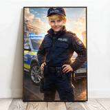 Personalisiertes Poster mit epischer Polizei-Szene für Kids Polizei – Motiv 3