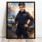Personalisiertes Poster mit epischer Polizei-Szene für Kids Polizei – Motiv 5
