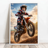 Personalisiertes Poster mit epischer Biker-Szene für Kids Motorrad – Motiv 7