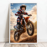 Personalisiertes Poster mit epischer Biker-Szene für Kids Motorrad – Motiv 9