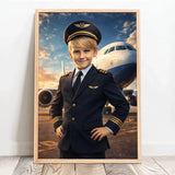 Personalisiertes Poster mit epischer Flugzeug-Szene für Kids Pilot – Motiv 10