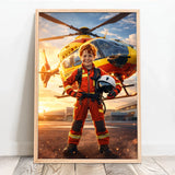 Personalisiertes Poster mit epischer Hubschrauber-Szene für Kids Held der Lüfte – Motiv 12