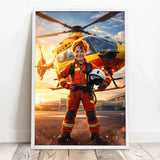 Personalisiertes Poster mit epischer Hubschrauber-Szene für Kids Held der Lüfte – Motiv 7