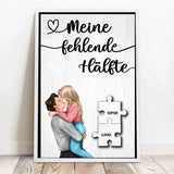 Personalisiertes Poster für Paare mit Puzzleteildesign Meine fehlende Hälfte – Motiv 7