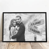 Personalisiertes Poster mit Fotoupload und Jahrestag für Paare Weg der Liebe – Motiv 6