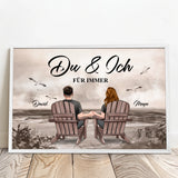 Personalisiertes Poster für Paare mit Blick aufs Meer Du und Ich – Motiv 7
