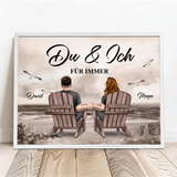 Personalisiertes Poster für Paare mit Blick aufs Meer Du und Ich – Motiv 8