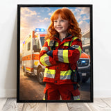 Personalisiertes Poster mit epischer Rettungswagen-Szene für Kids Rettungswagen – Motiv 5
