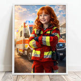 Personalisiertes Poster mit epischer Rettungswagen-Szene für Kids Rettungswagen – Motiv 8