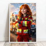 Personalisiertes Poster mit epischer Rettungswagen-Szene für Kids Rettungswagen – Motiv 9