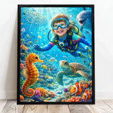 Personalisiertes Poster mit Unterwasser-Szene für Kids und Family Tauchgang – Motiv 5