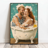 Personalisiertes Poster mit Illustration für Paare und die Familie Badespaß