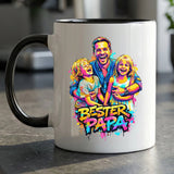 Personalisierte zweifarbige Tasse mit Streetart-Effekt für Papa Streetart für Papa