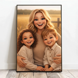 Personalisiertes Poster mit Cartoon Effekt für Mama Cartoon Love Mama